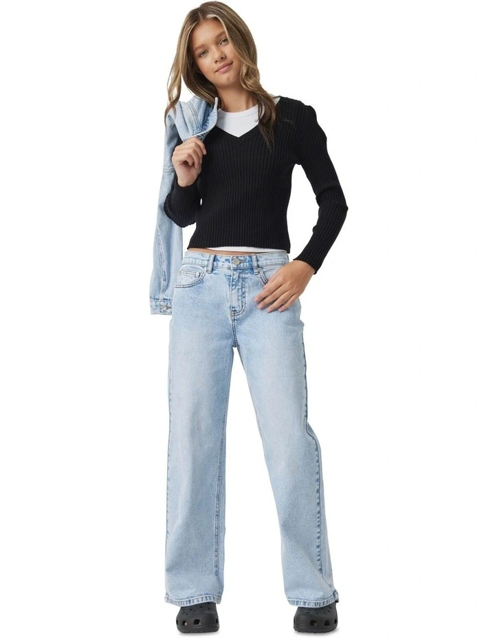 Greta V Neck Top in Black image 1