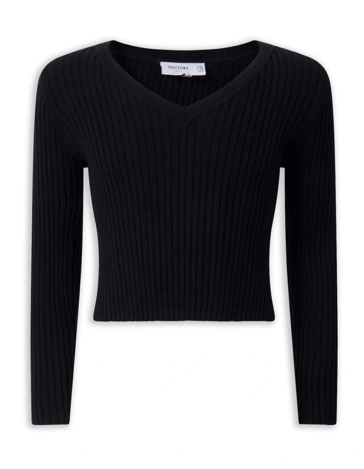 Greta V Neck Top in Black image 5