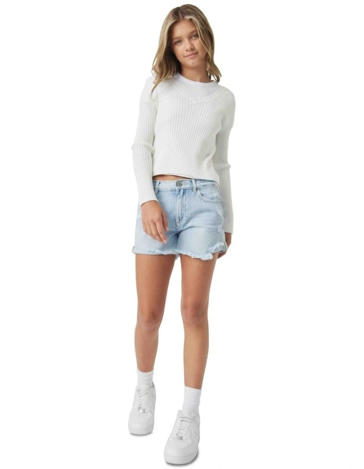 Greta V Neck Top in Cream image 1