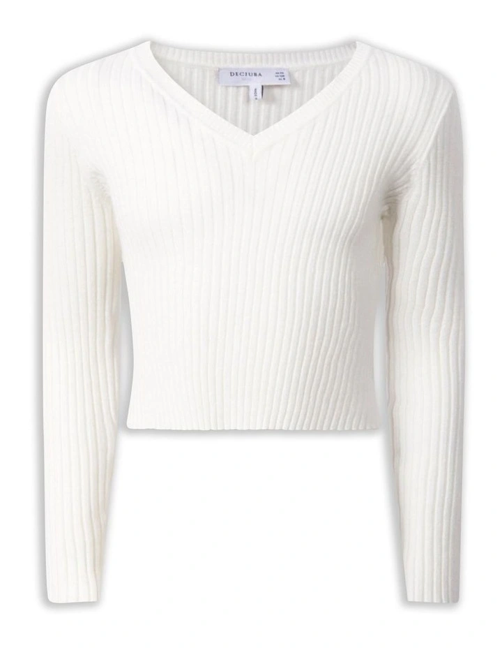 Greta V Neck Top in Cream image 5