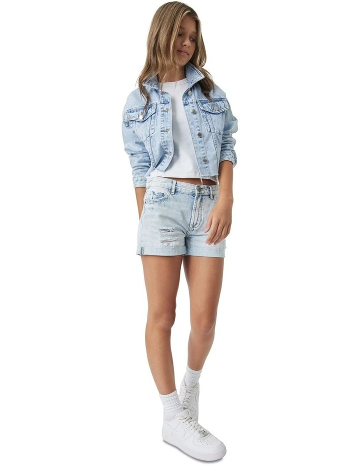 Emma Cuff Denim Short in Island Blue image 1