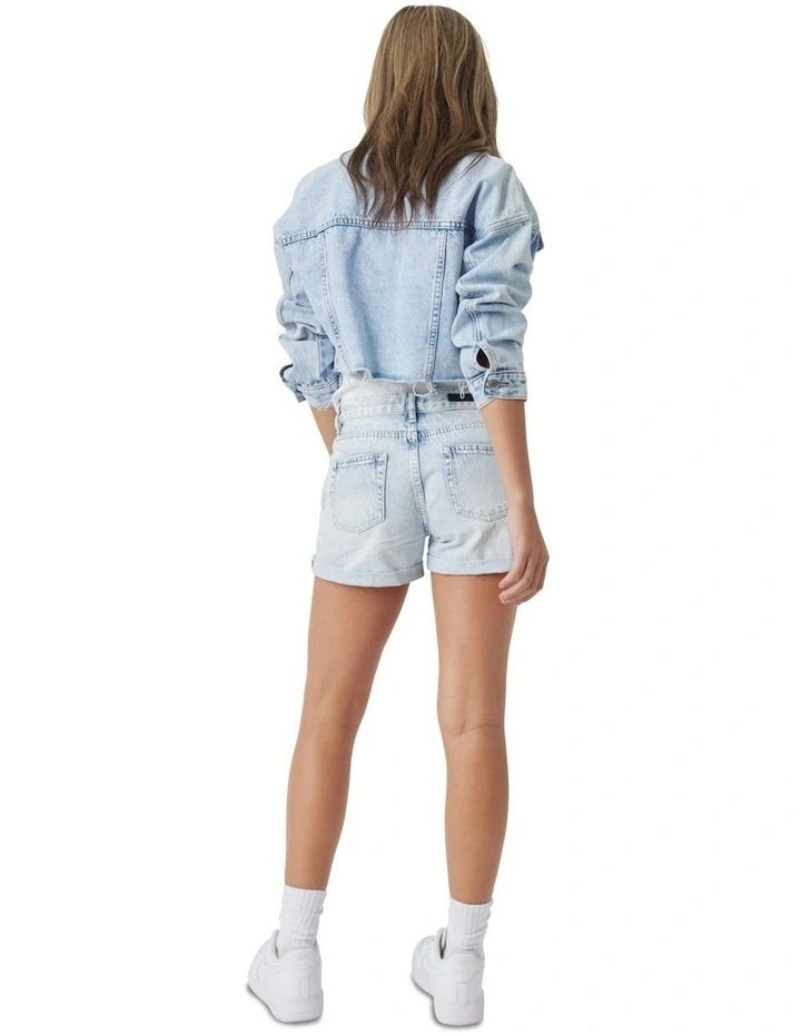 Emma Cuff Denim Short in Island Blue image 4