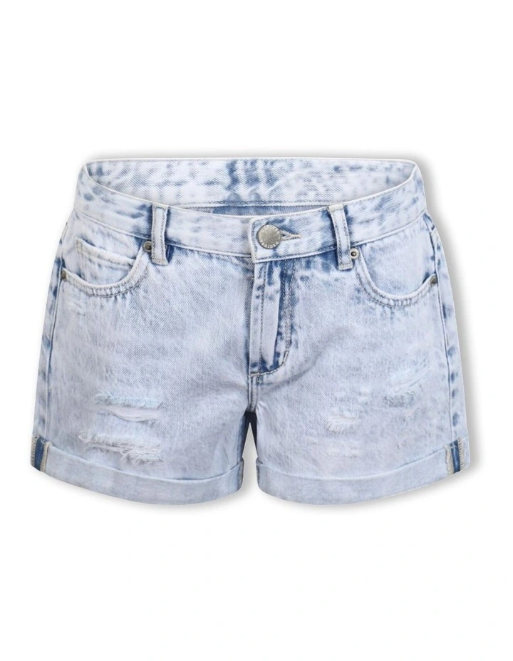 Emma Cuff Denim Short in Island Blue image 5