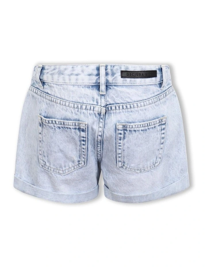 Emma Cuff Denim Short in Island Blue image 6