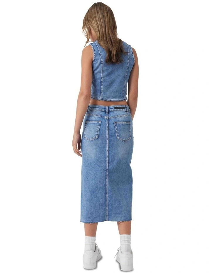 Rory Denim Maxi Skirt in Cove Blue image 4