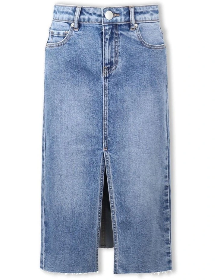 Rory Denim Maxi Skirt in Cove Blue image 5