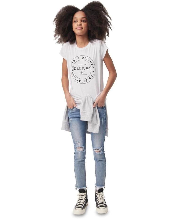 Circle Heritage Tee in White image 2