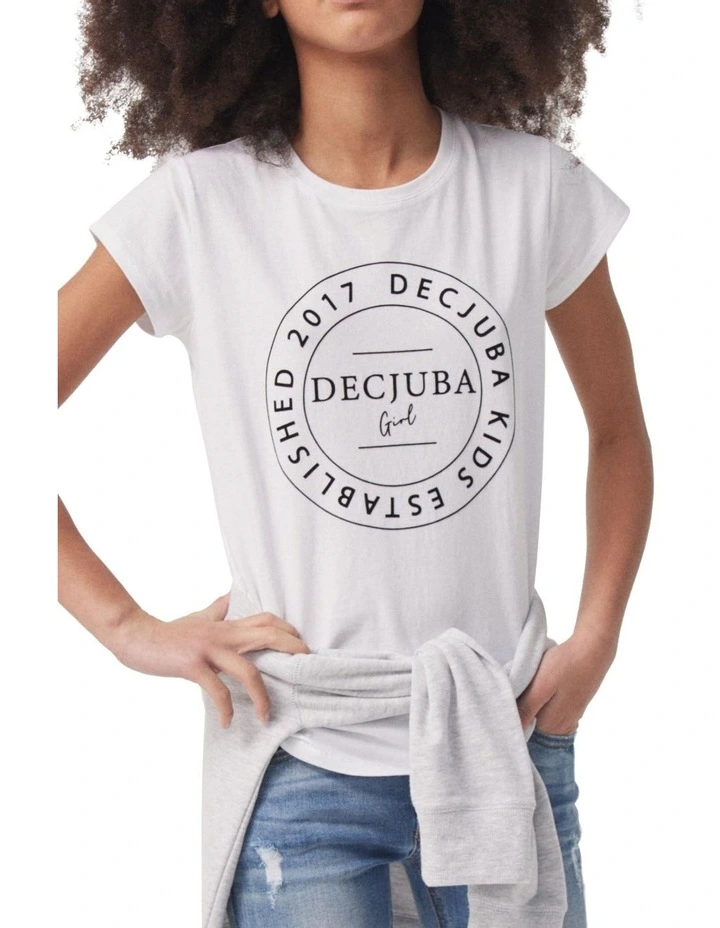 Circle Heritage Tee in White image 3