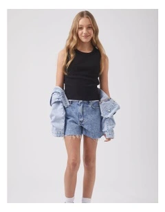 Harper Cropped Tank in Black