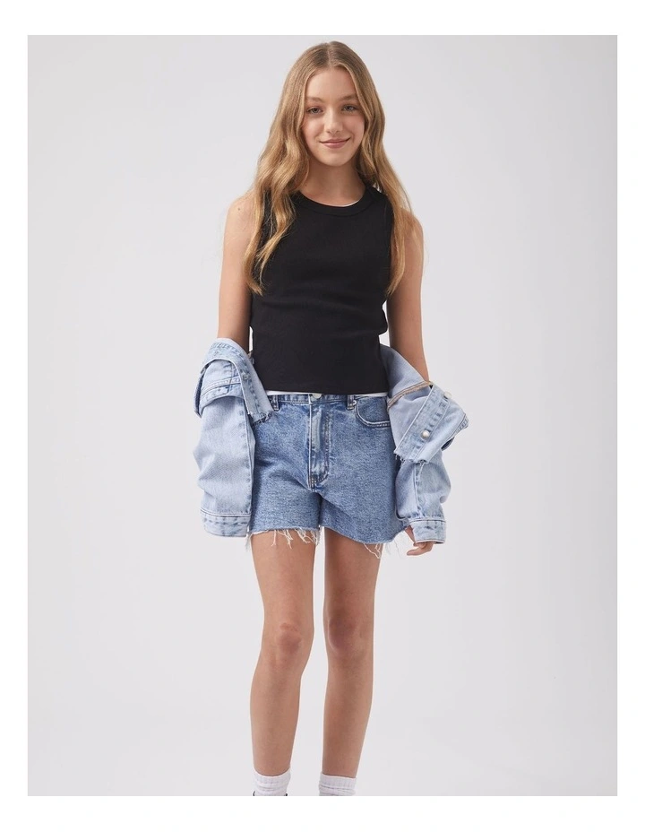 Harper Cropped Tank in Black image 1