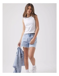 Cropped Tank in White