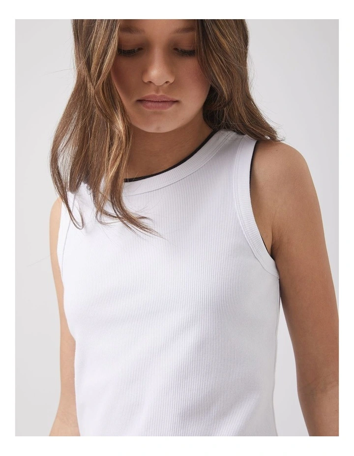 Cropped Tank in White image 3