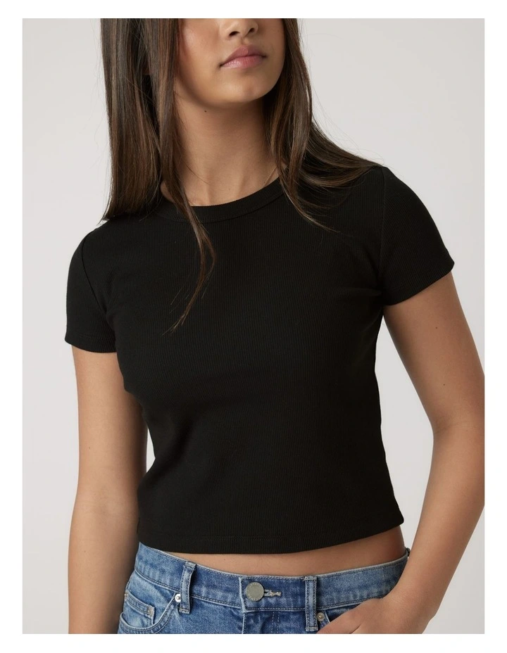 Harper Crop Tee in Black image 3