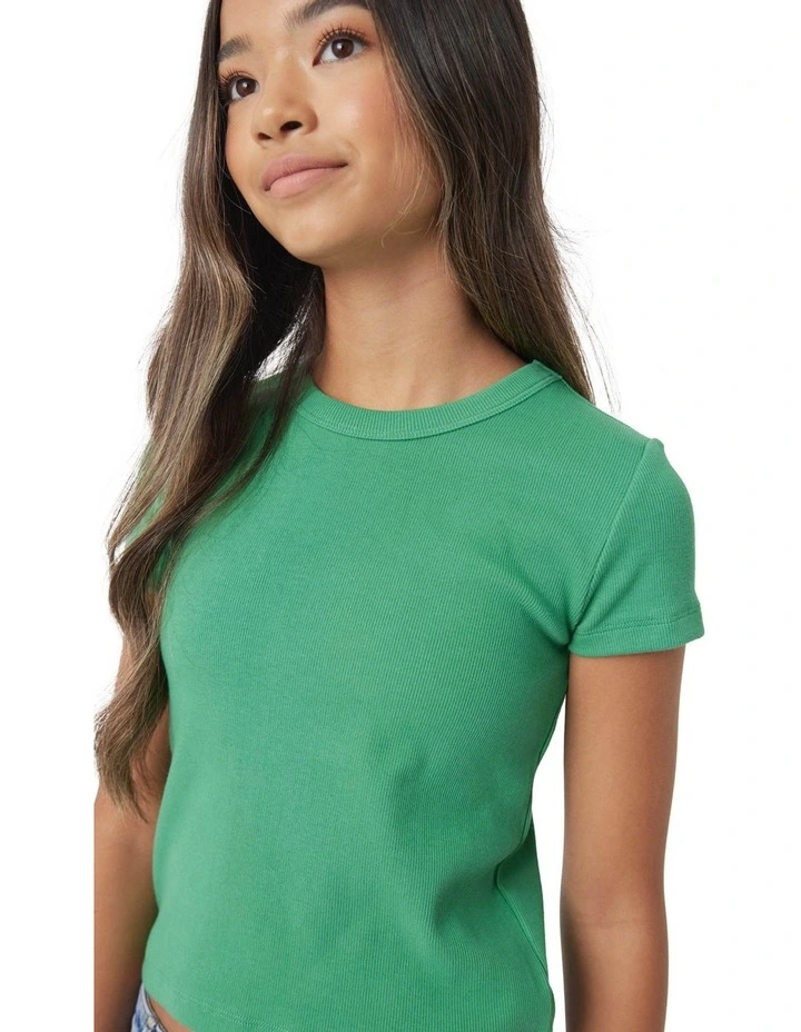 Harper Crop Tee in Leaf Green image 3