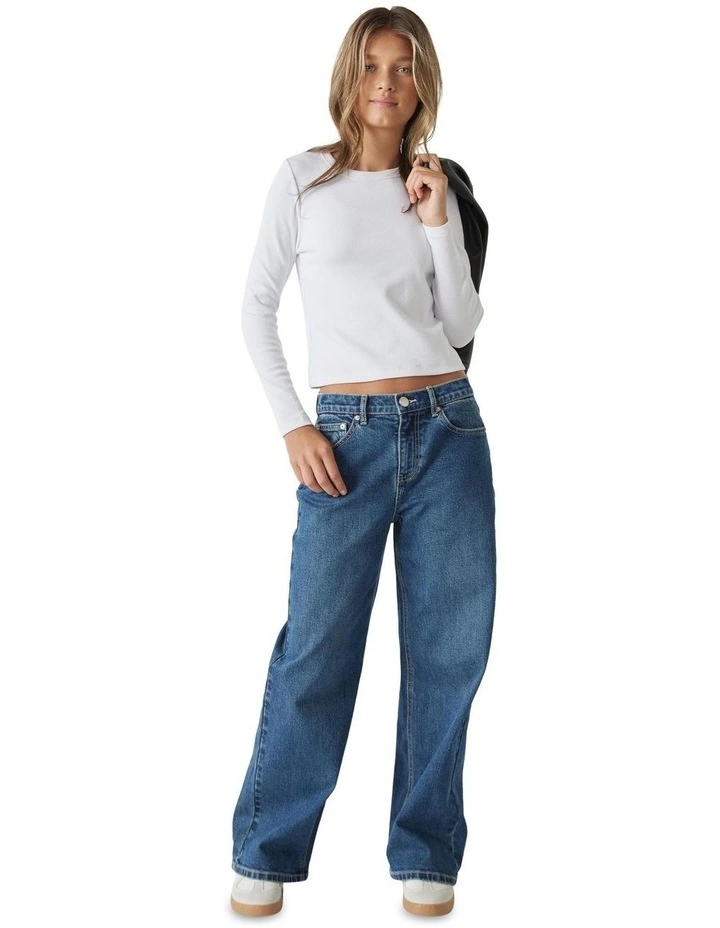 Harper Long Sleeve Tee in White image 1