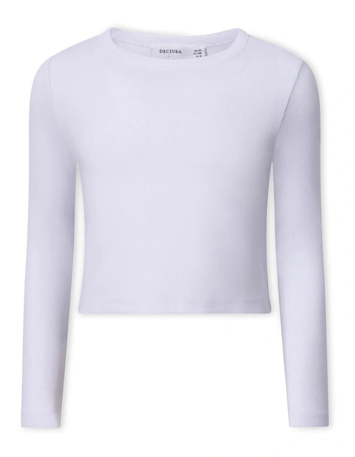 Harper Long Sleeve Tee in White image 5
