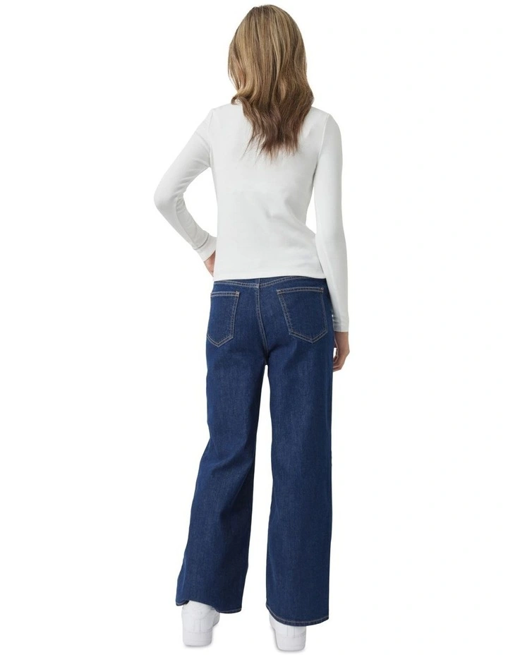 Luna Button Tee in Cream image 4