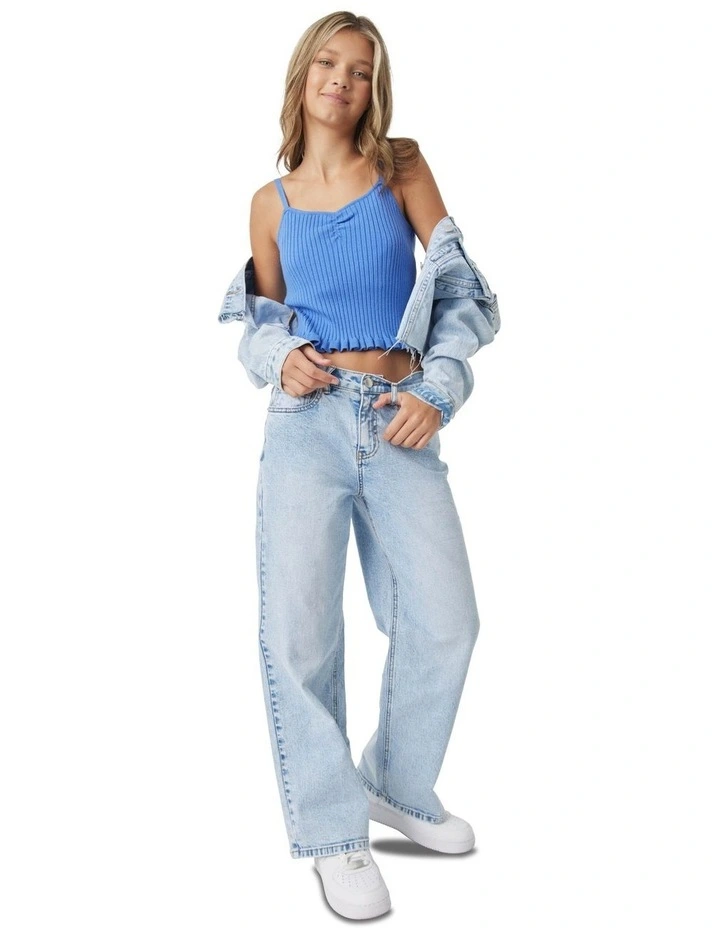 Greta Frill Tank in Periwinkle Blue image 2