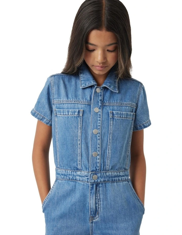 Peta Denim Jumpsuit in Blue image 3