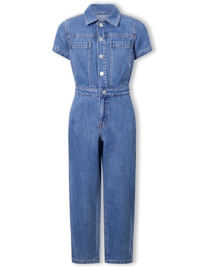 Peta Denim Jumpsuit in Blue image 5