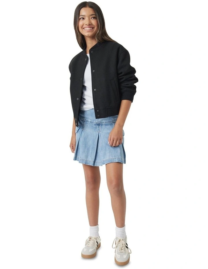 Oversized Soft Bomber in Black image 1