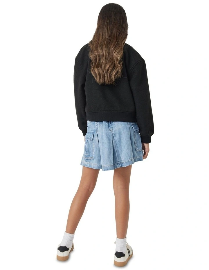 Oversized Soft Bomber in Black image 4