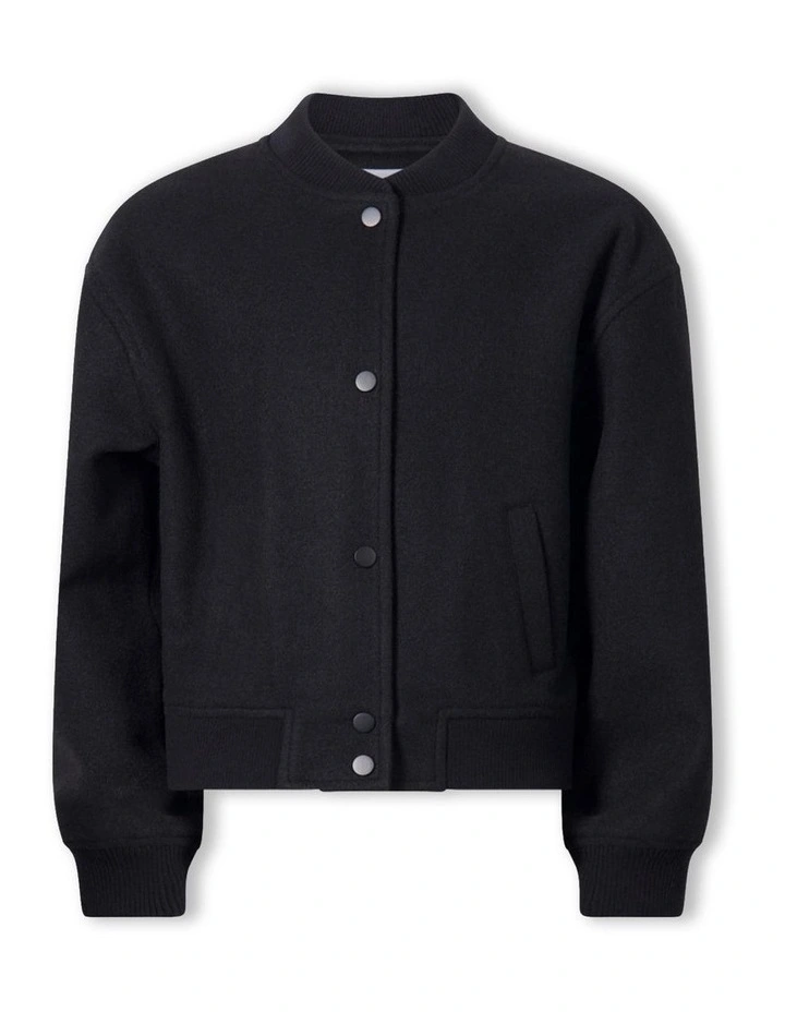 Oversized Soft Bomber in Black image 5
