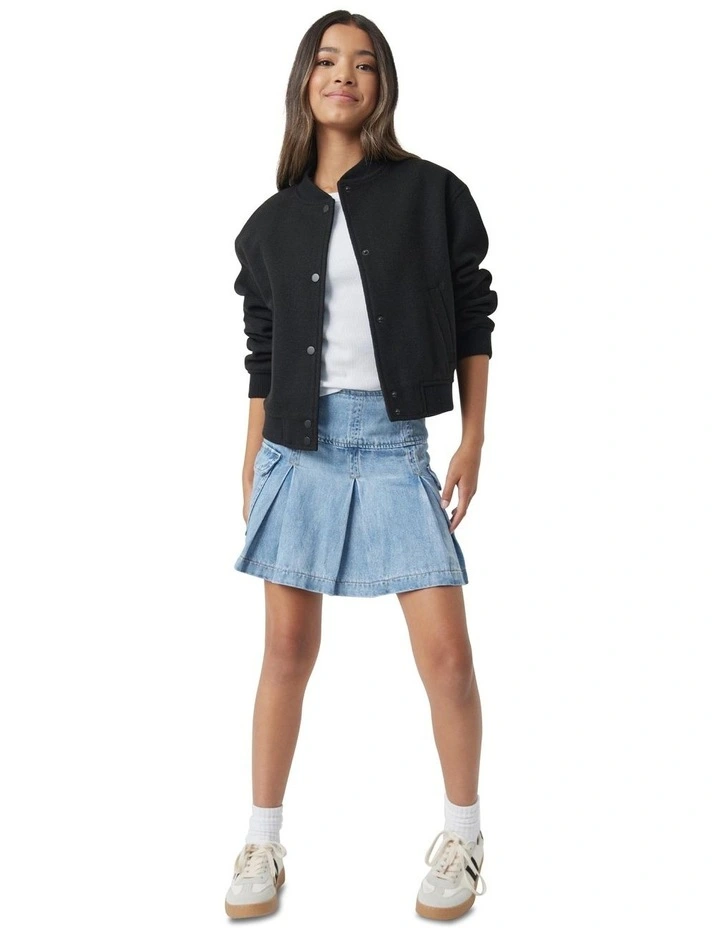 Lena Pleated Skirt in Mid Blues image 1