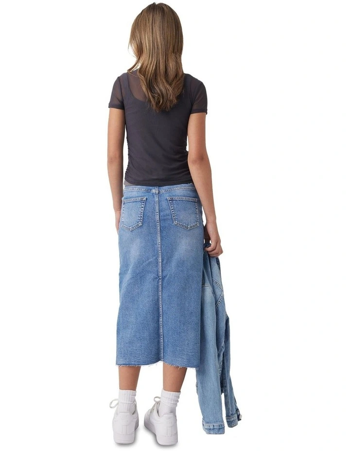 Nicki Mesh Tee in Grey image 4