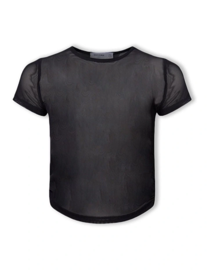 Nicki Mesh Tee in Grey image 5