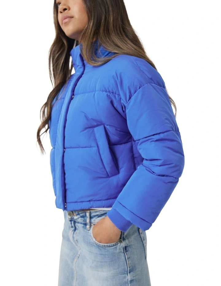 Cropped Puffer Jacket in Periwinkle Blue image 2