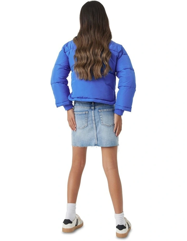 Cropped Puffer Jacket in Periwinkle Blue image 4