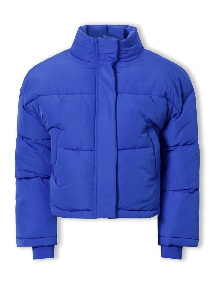 Cropped Puffer Jacket in Periwinkle Blue image 5