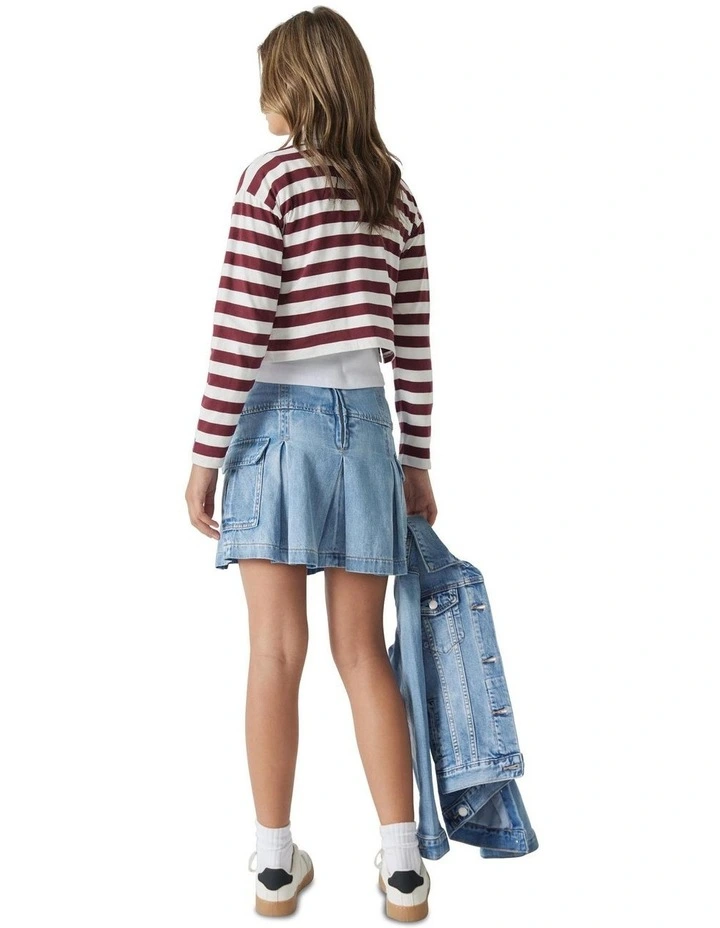 Abbie Rugby Long Tee in Burgundy image 4