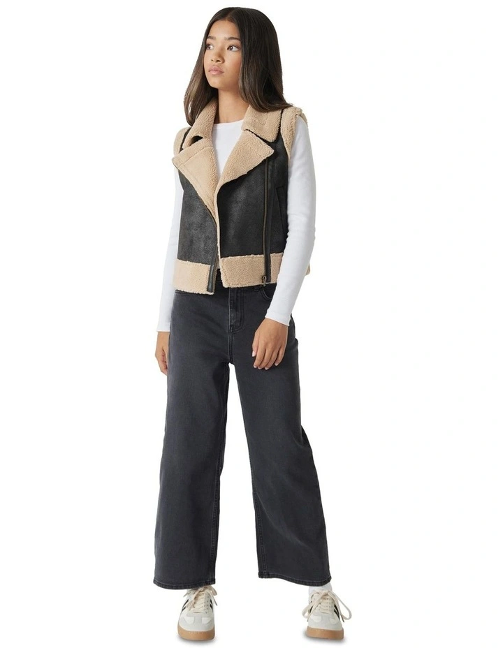 Jess Aviator Vest in Black image 1