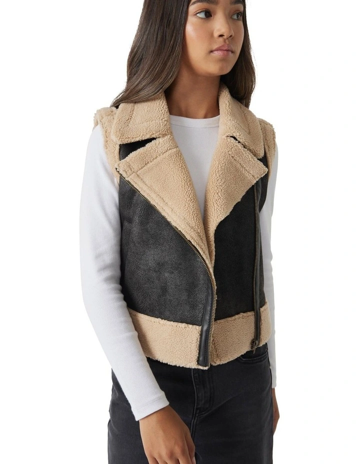 Jess Aviator Vest in Black image 2