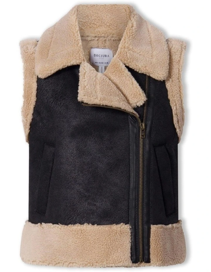 Jess Aviator Vest in Black image 5