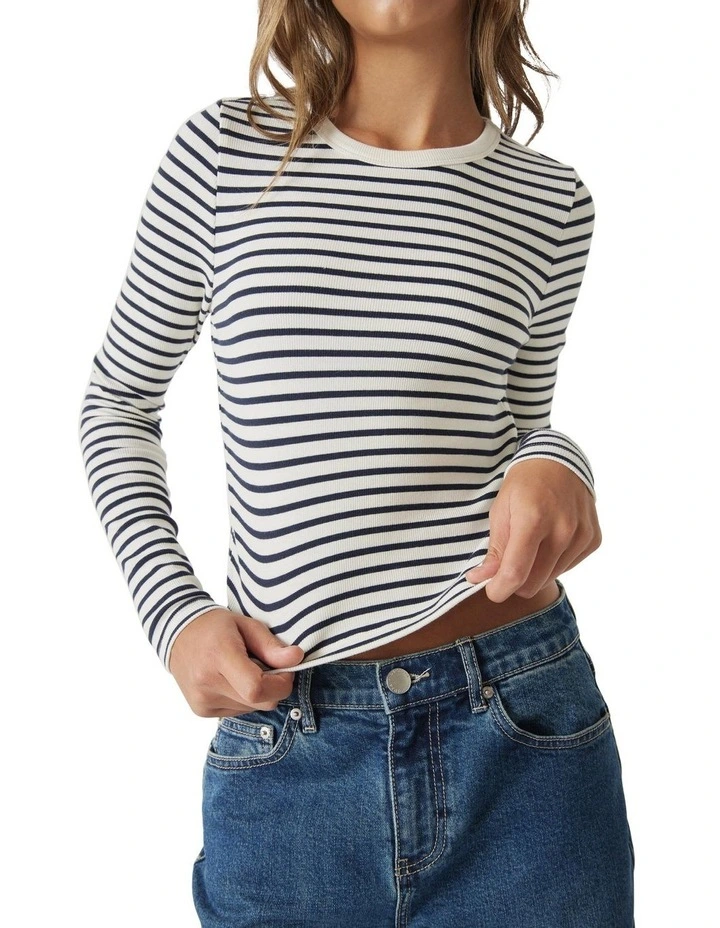 Harper Long Sleeve Tee in Navy image 2