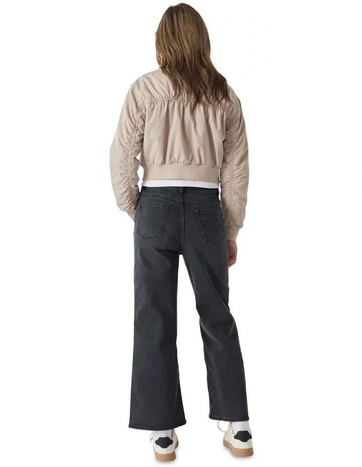 Crop Oversized Bomber in Natural image 4