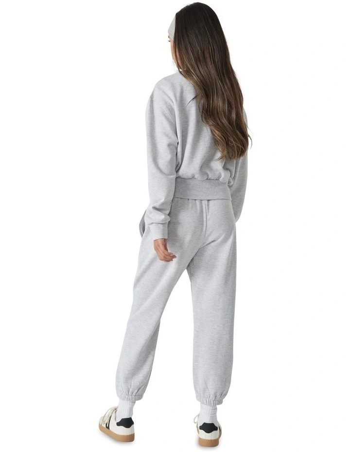 Logo Oversized Crop Top in Grey Marle image 4