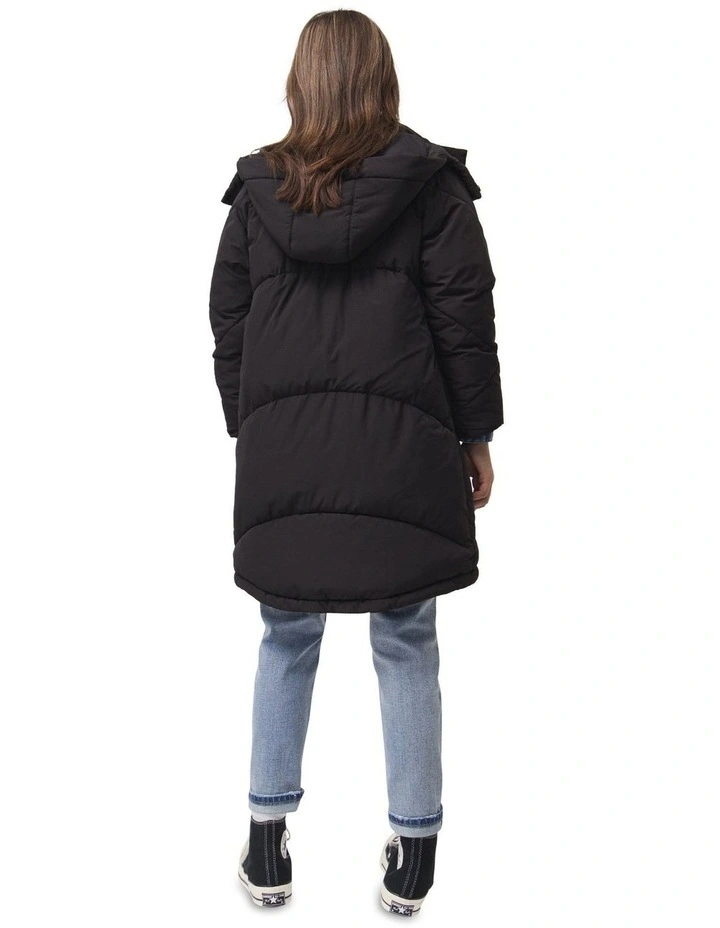 Emily Longline Puffer Jacket in Black image 4