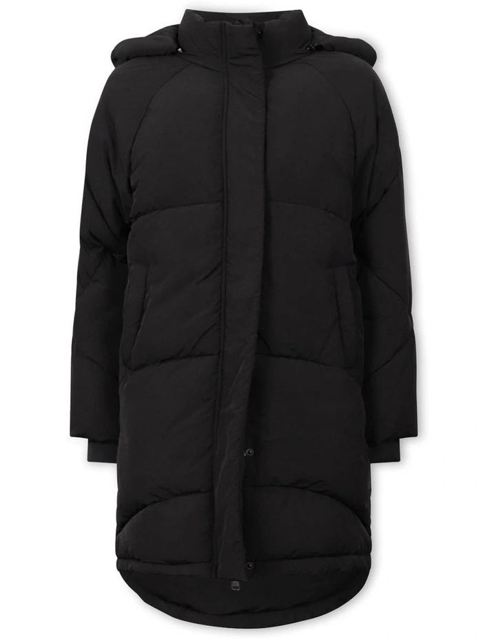 Emily Longline Puffer Jacket in Black image 5