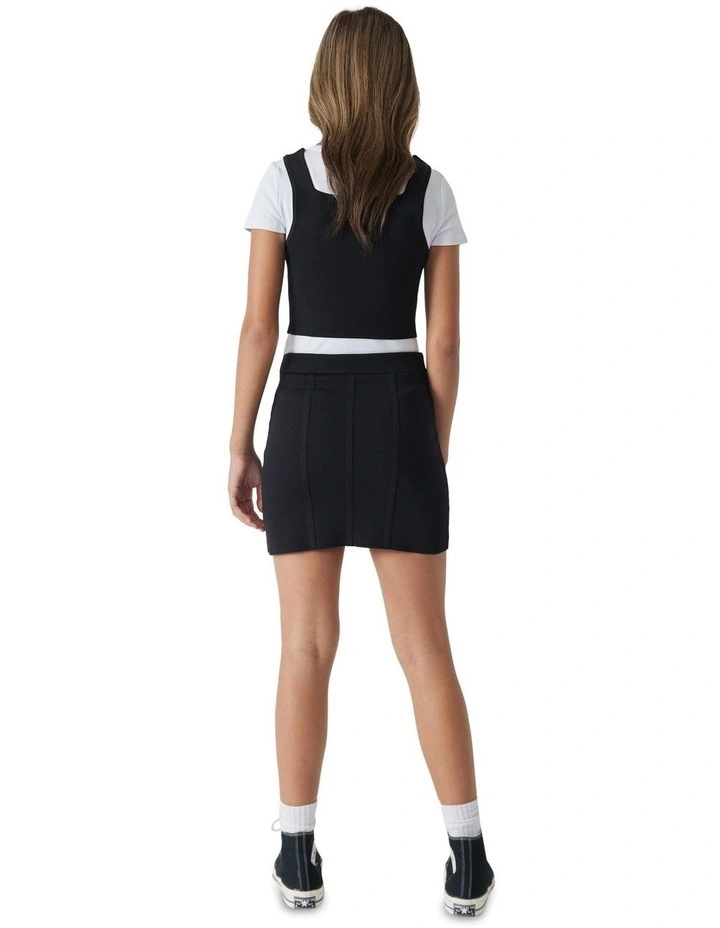 Girls Mia Mini Knit Skirt in Black image 2