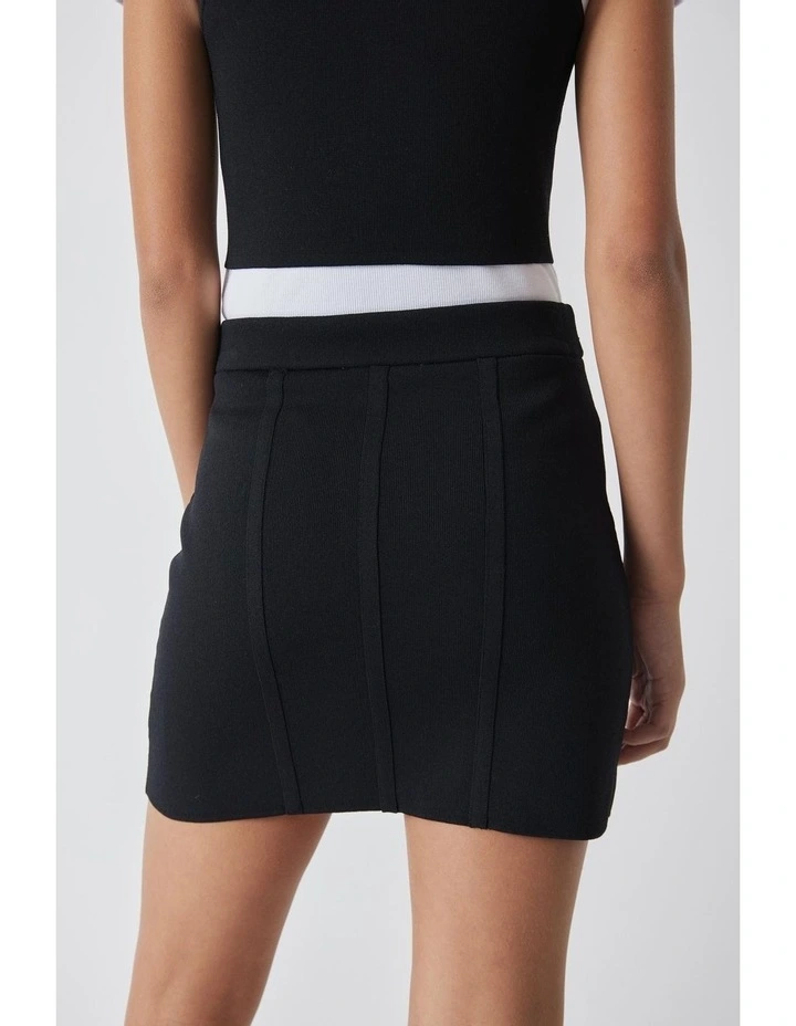 Girls Mia Mini Knit Skirt in Black image 4