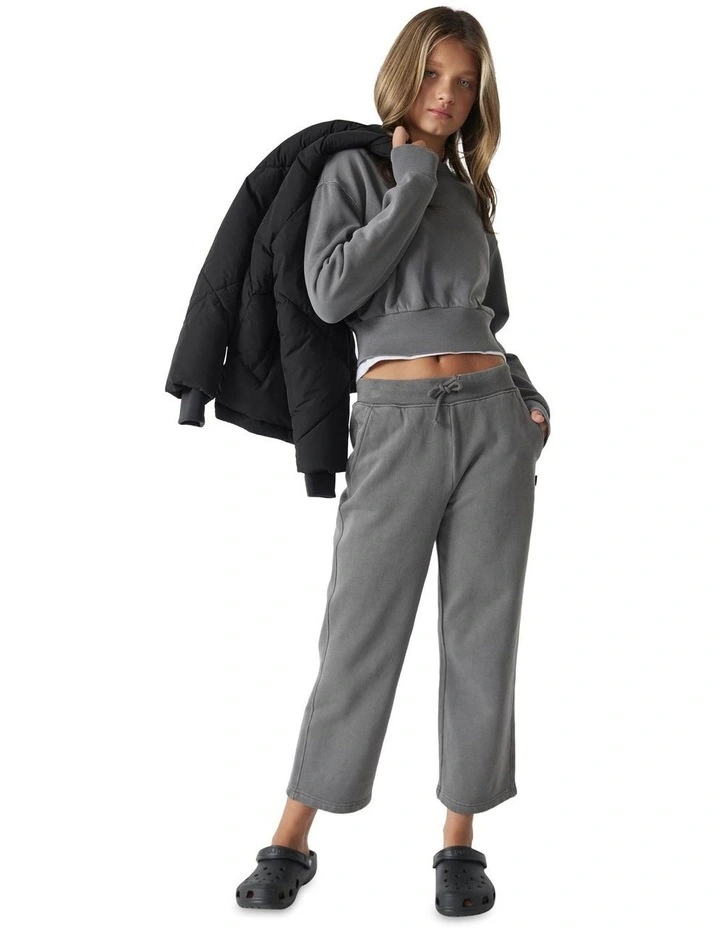Girls Wide Leg Trackpant in Grey image 1