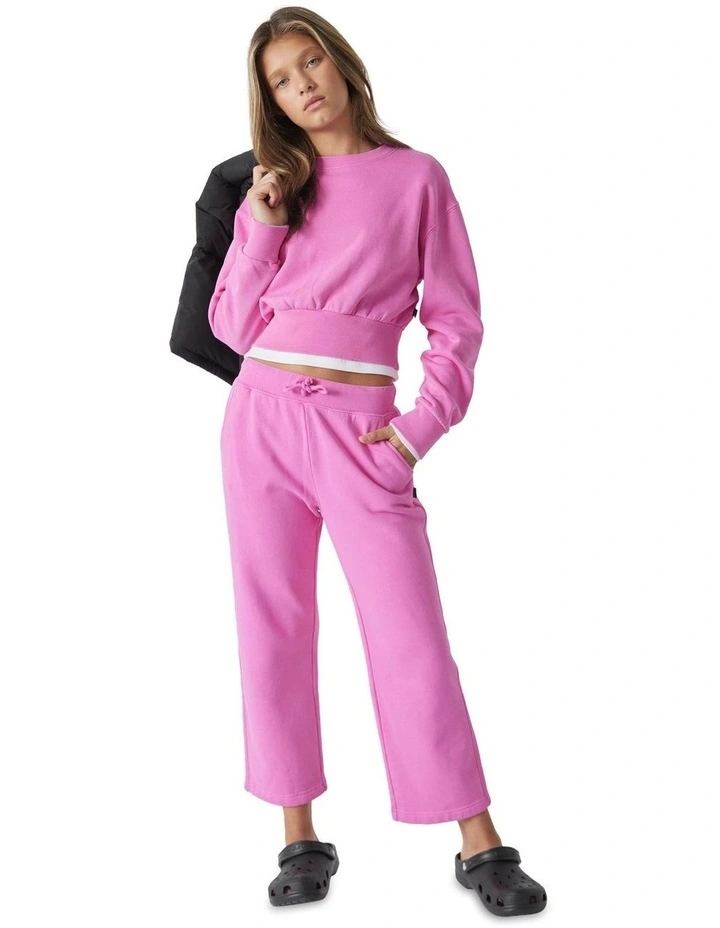 Girls Wide Leg Trackpant in Pink image 1