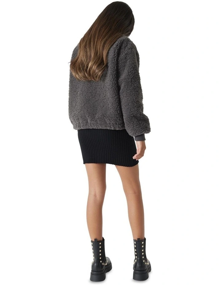 Girls Borg Teddy Zip Through in Graphite image 4