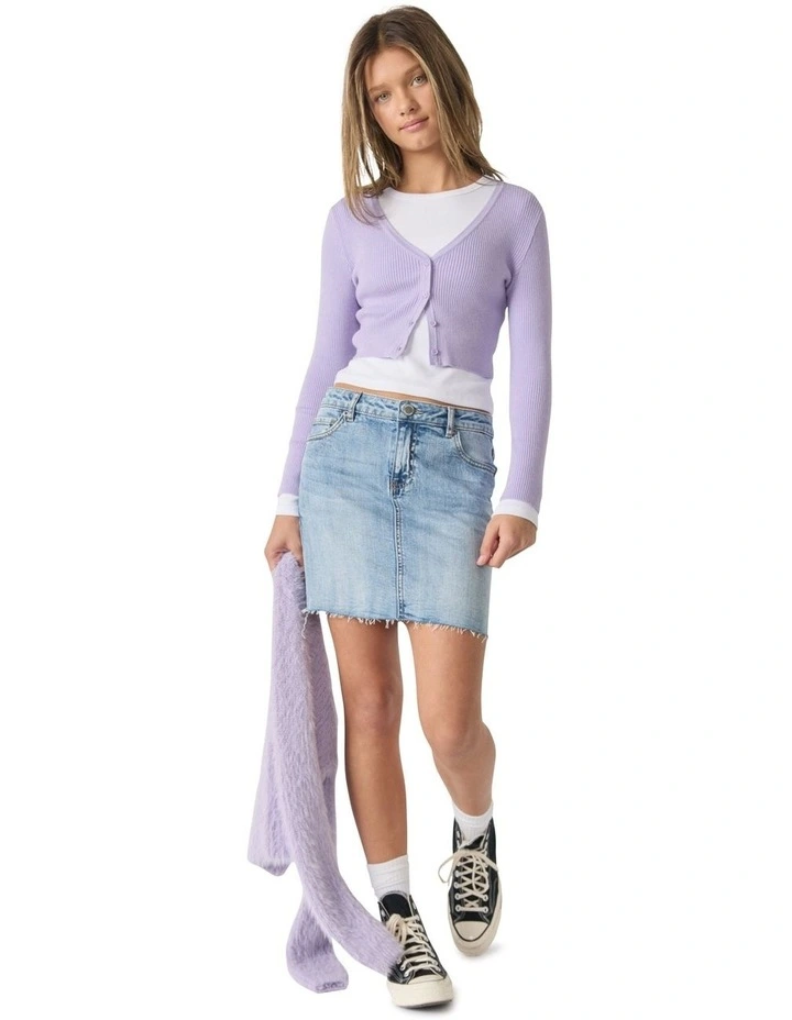 Greta V-Neck Button Top in Lilac image 1