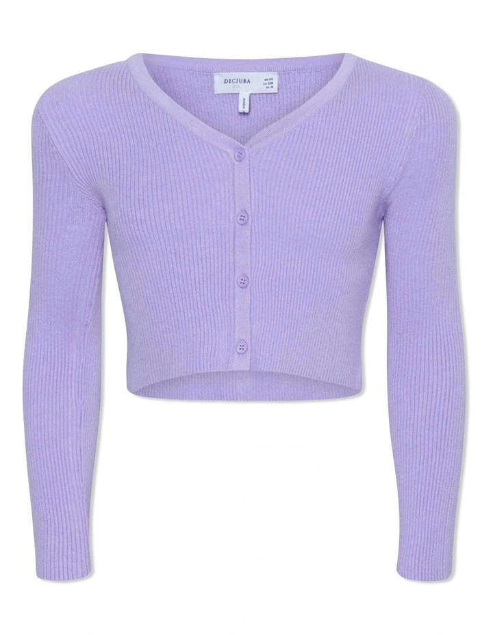 Greta V-Neck Button Top in Lilac image 4