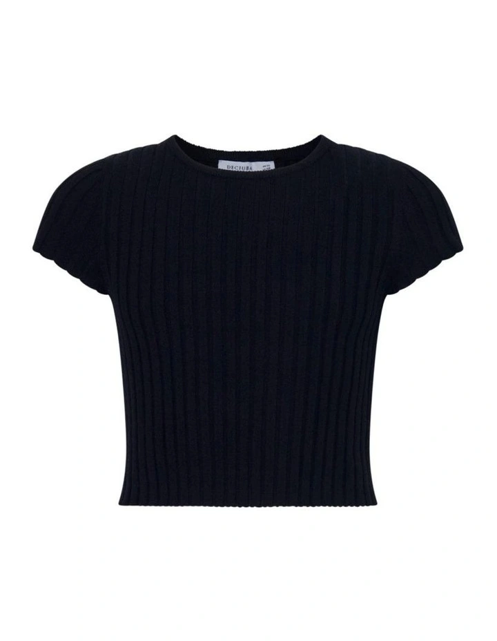 Georgina Knit Tee in Black image 4